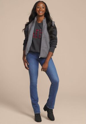 State Plaid Crew Neck Sweatshirt