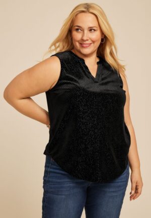 Plus Size Atwood Velvet Shimmer Tank Top
