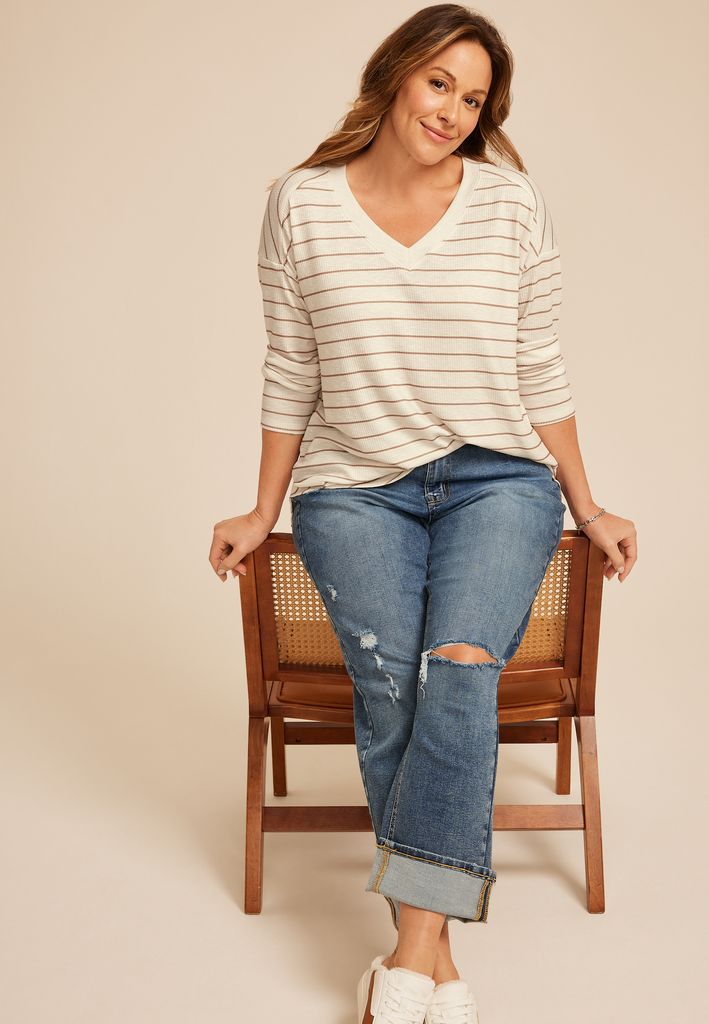 Plus Size 24/7 Berkley Striped Long Sleeve Tee - Image 3