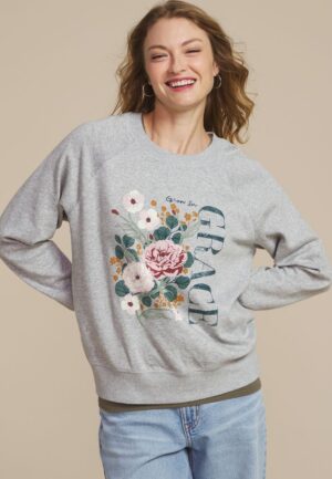 Grow In Grace Floral Relaxed Fit Sweatshirt