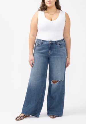 Plus Size Silver Jeans Co.&reg; Suki Curvy Mid Rise Luxe Stretch Wide Leg Jean