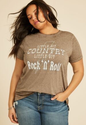 Plus Size Little Bit Country Little Bit Rock N Roll Classic Fit Graphic Tee