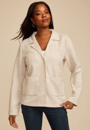 Neutral Houndstooth Blazer