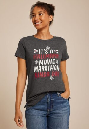 Hallmark Movie Marathon Classic Fit Graphic Tee