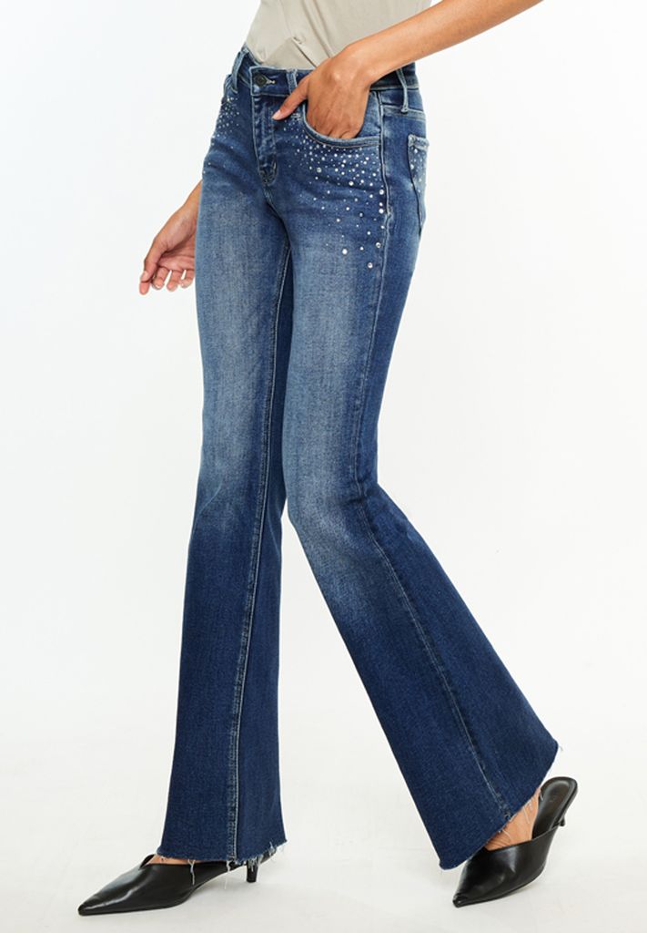 KanCan™ Embellished Mid Rise Flare Jean - Image 2