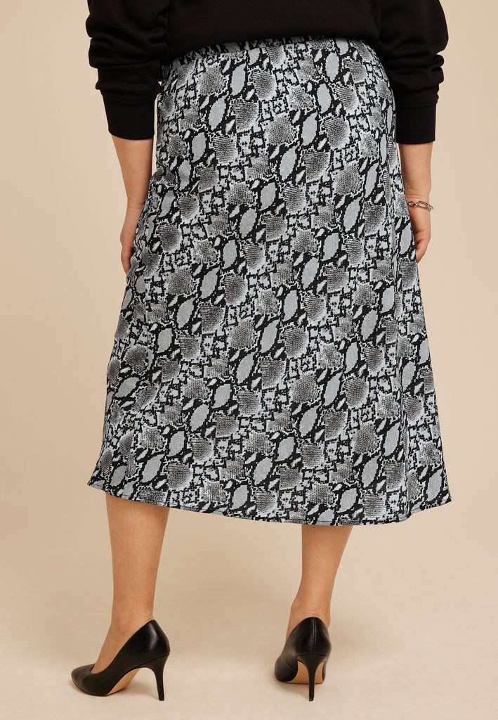 Plus Size Studio Y Snake Print High Rise Midi Skirt - Image 2