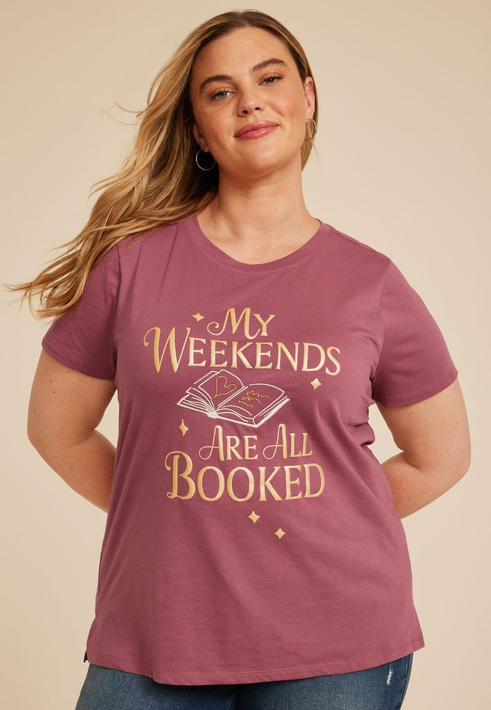 Plus Size My Weekends Are All Booked Classic Fit Graphic Tee