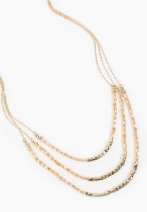 Gold Beaded Layered Necklace