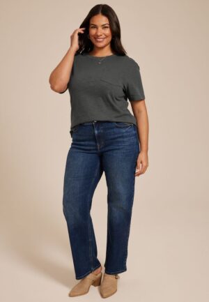 Plus Size 24/7 Cotton Pocket Tee