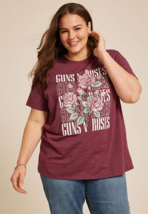 Plus Size Guns N Roses Oversized Fit Graphic Tee