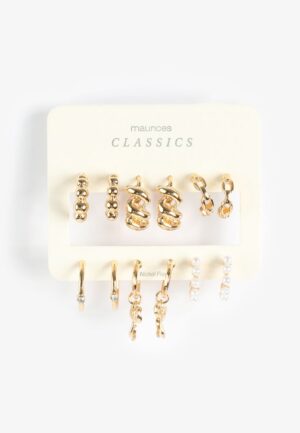 Gold Hoop And Faux Pearl Earring Set