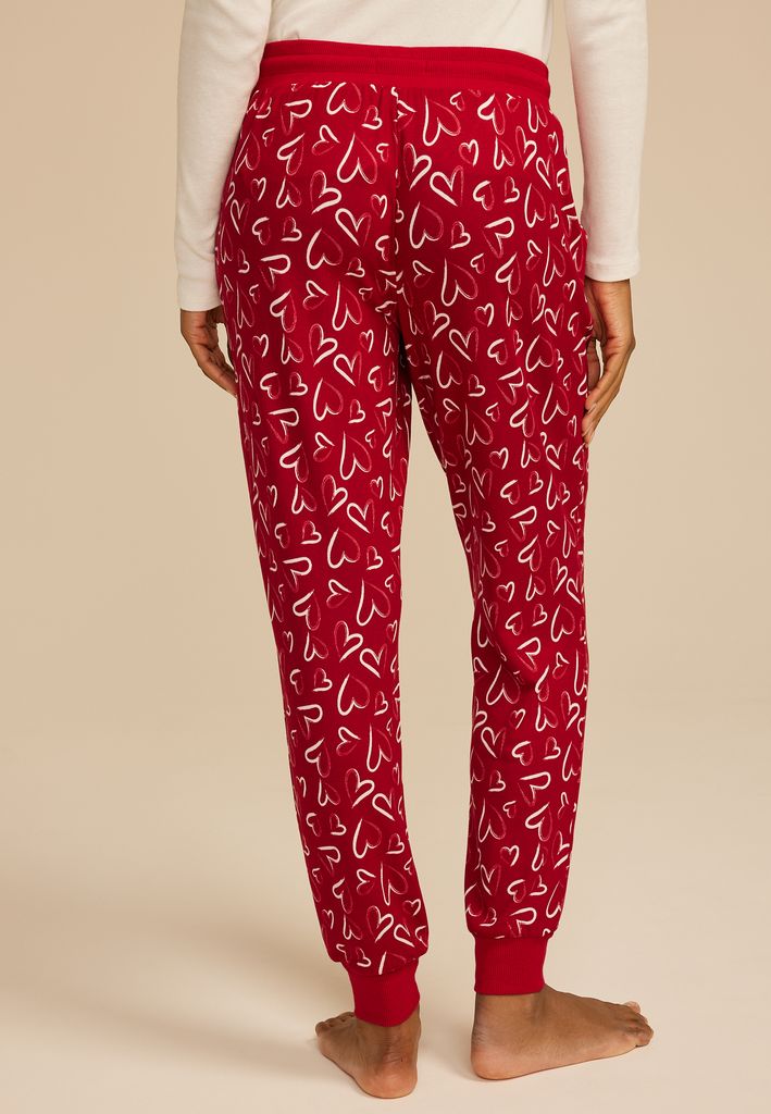 Sketch Heart Print Jogger Pajama Pants - Image 2