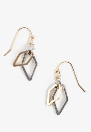 Mixed Metal Double Drop Earrings