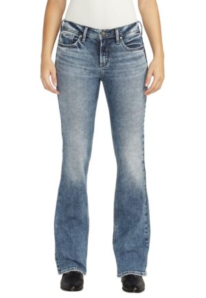 Silver Jeans Co.&reg; Suki Curvy Mid Rise Marble Wash Bootcut Jean